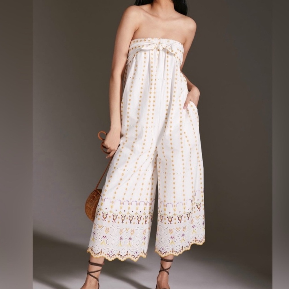 By Anthro Eyelet Embroidered Jumpsuit